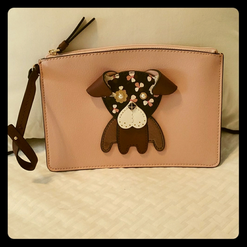 NWOT !KATE SPADE Floral pup Tote  Bag Pouch